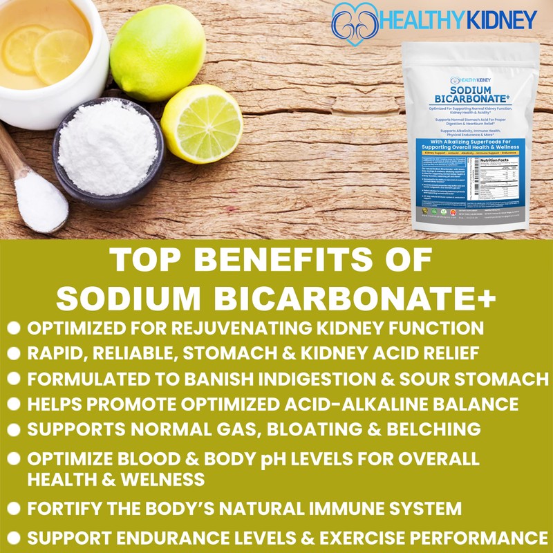Organic Sodium Bicarbonate Alkaline Supplement For Alkalinity. Support Kidneys &