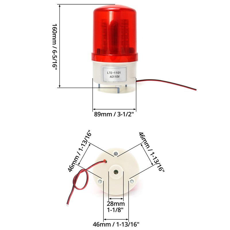 QWORK Industrial LED Rotating Strobe Beacon Warning Lights, 4 Pack