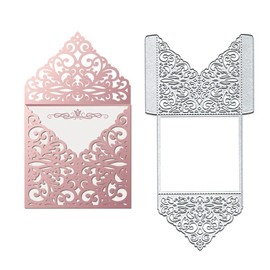 Anxendong Wedding Flower Border Metal Die Cuts Cutting Dies, Silver, 20 x 9.5cm/7.87 x 3.74inch, Carbon Steel, Modern, Paper Craft Die Cuts, Wedding & DIY Crafts