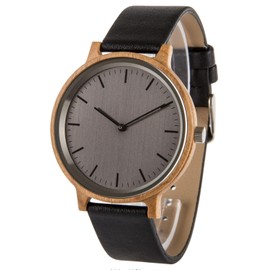 Zeit-Bar Slim Line Wooden Case Watch for Men and Women, Strap.