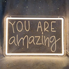 You Are Amazing Neon Signs for Wall Decor, Amazing Neon Sign Neon Light Sign LED Light Sign LED Signs for Bedroom Wall Light Signs Wall Decor for Bedroom Bar Gym Library, 13.3" x 8.9"