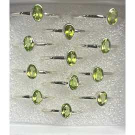 Natural Creations Sterling silver stackable ring size 7 Faceted Peridot
