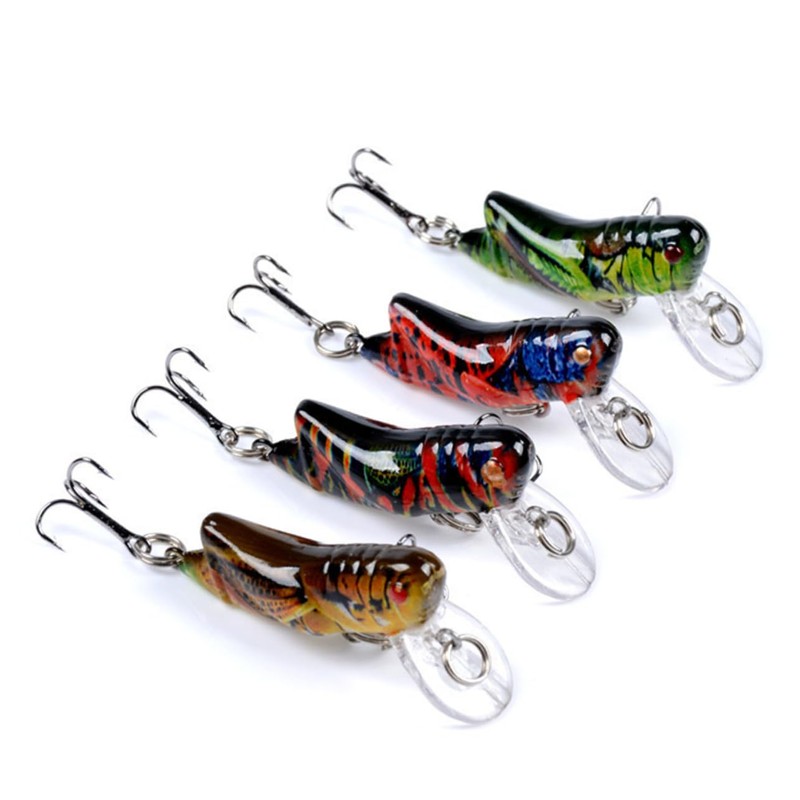 KOMBIUDA 4pcs Grass Carp Simulation Lures Lifelike Fishing Baits for