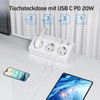 STGAROT Tischsteckdose mit USB C PD 20W, 4000W/16A Steckdosenleiste Schreibtisch,