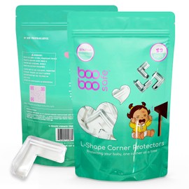 Boo Boo Safe Transparent Corner Protector for Baby Safety - 12-Pack Edge Protectors, Furniture Corner Guards & Table Edge Covers - BPA-Free, Soft L-Shape Design for Baby Proofing Corners