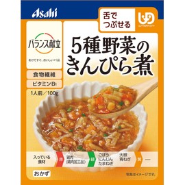 Wakodo Balance Menu, 5 Types of Vegetables Boiled with Kinpira, 3.5 oz (100 g) x 6 Packs (Crush with Tongue)