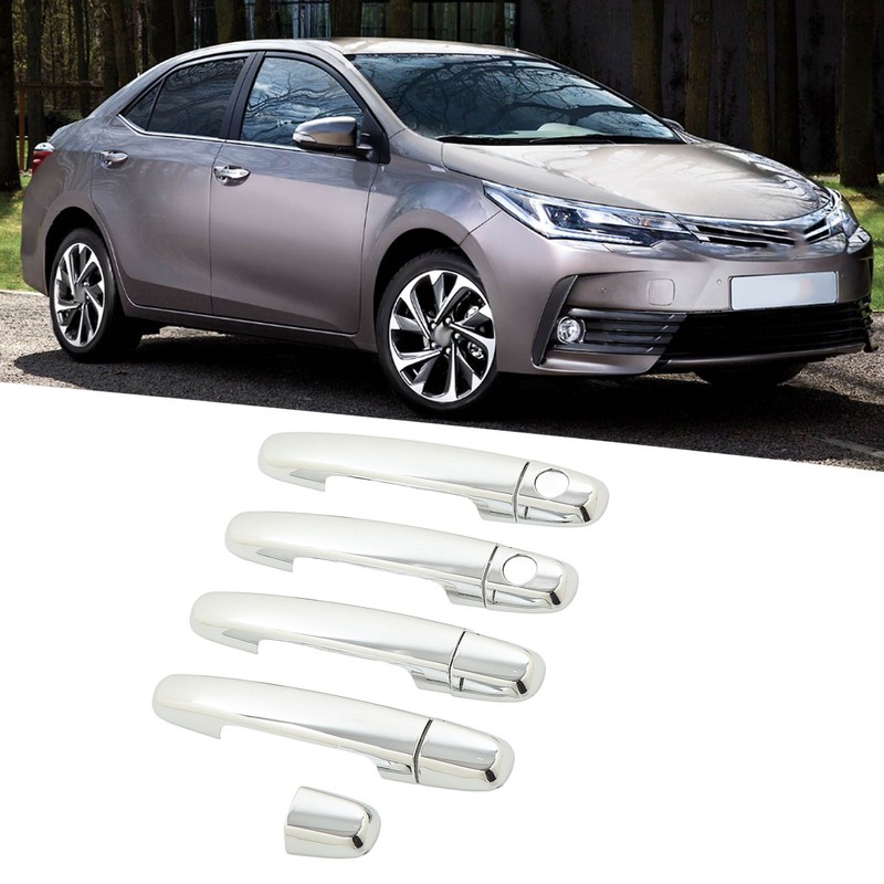 8 Pcs Car Exterior Door Handle Cover ABS Chrome Door
