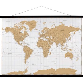 FALAMON Magnetic Poster Hanger Frame, 40x27 40x28 40x30 Teak Wood Magnet Poster Frame for Posters, Prints, Photos, Pictures, Maps, Scrolls, and Canvas Artwork(Black, 40")