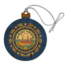 GRAPHICS & MORE Rustic New Hampshire State Flag Distressed USA Wood Christmas Tree Holiday Ornament