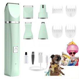 gulsulam Dog Nail Trimmer Grinder Grooming Kit Paw Clippers Electric Thick Hair Shavers Professional Toenail Scissors Set 4 in 1 Cordless Drill Shedding Curved for Pet Cat Dog Puppy Feet Face at Home