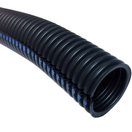 Electriduct 1.5" Flame Retardant Polypropylene Split Wire Loom Tubing Corrugated Conduit with Flammability Tracer - 10 Feet - Black