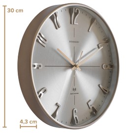 GOODERY Radio-Controlled Wall Clock, Diameter 30 cm, Quiet 3D, Large, Modern, Analogue Wall Clock without Loud Ticking Noises, Almost Silent, Decoration for Any Wall Clock, Radio-Controlled Clock,