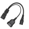 IEC320 C14 to C13 and EU Power Cord Y Splitter