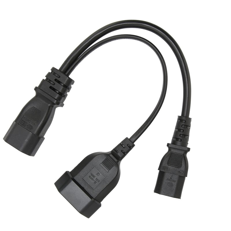 IEC320 C14 to C13 and EU Power Cord Y Splitter