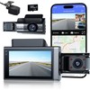 TUXOIUBA A6 Triple Lens Dash Camera - 2K Front, 1080P