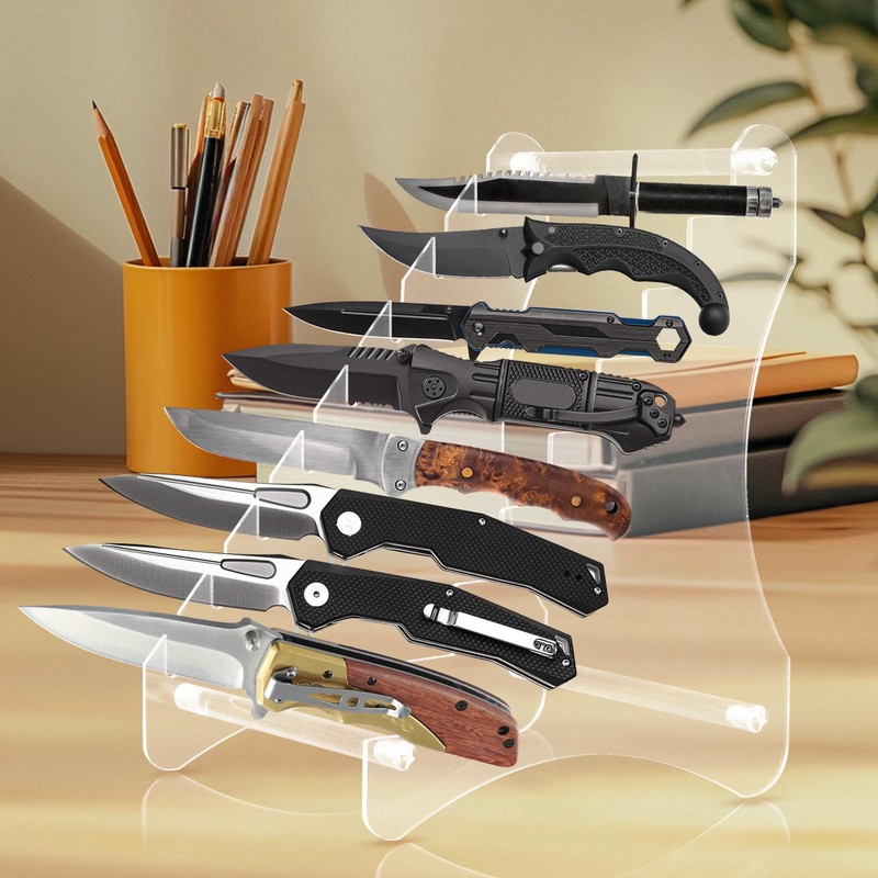 awagas Acrylic Knife Display Stand, Dagger Stand Clear Knife Display