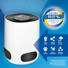 Clorox Air Purifiers for Bedroom Home, True HEPA Filter, Small Rooms Up to 200 Sq Ft, Removes 99.9% of Mold, Viruses, Wildfire Smoke, Allergens, Pet Allergies, Dust, AUTO Mode, Whisper Quiet