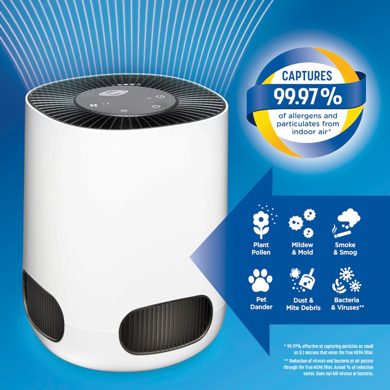 Clorox Air Purifiers for Bedroom Home, True HEPA Filter, Small