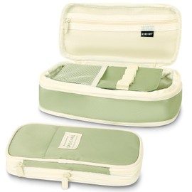 MOTIBACK Pencil Case for Kids, Large Capacity Cute Pencil Case, Perfect School Organizer with Zip Closure, Ideal Back to College Essentials (Green)