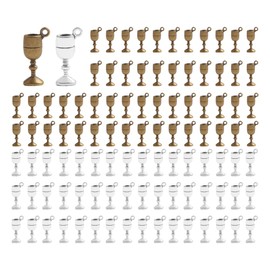 Opexicos 100Pcs Goblet Charms Wine Glass Charms Goblet Pendants Antiqued Silver Tone 3D Making DIY Handmade Accessories Craft 6 x 11 mm