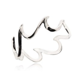 Sovats Wave Thumb Ring for Women 925 Sterling Silver Rhodium Plated - Simple, Stylish &Trendy Nickel Free Ring, Size 58