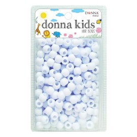 DONNA Kids Hair Beads 12 mm (170 pcs) - White Pony Beads with Threading Tool – Fun Braiding & Craft Accessories for Girls