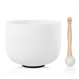 CVNC 8 Inch F Note 432hz Frosted White Quartz Crystal Singing Bowl For Chakra Healing Meditation crystal singing