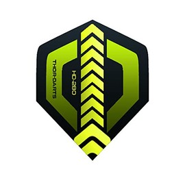 THOR-DARTS ®™ 120 Micron Extra Thick or 150 Micron Ultra Strong Darts Flights Extra Long Durable (100 Micron Flights Extra Strong up to 150 Micron Flights Ultra Thick) (F1 Yellow, 36 Pieces (12 Set)) ..