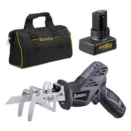 Durofix RJ1217-P2G G12 Series 12V Cordless Mini Reciprocating Saw Kit w/ 2 Batteries & Charger, 6-Interchangeable Saw Blades & Canvas Bag