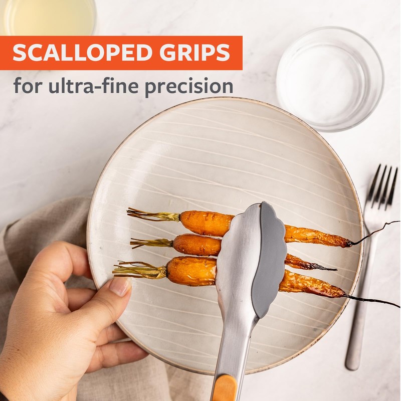 Full Circle 2-in-1 Cooking Tongs, 9-Inch – Dual-Sided Silicone &