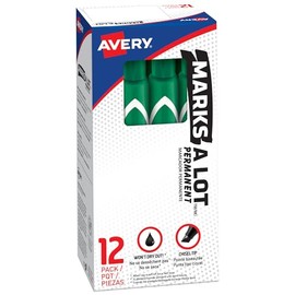 Avery Marks-A-Lot 8885 Marcador Jumbo Punta Cincel, verde, 12 Piezas