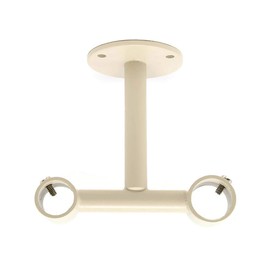 Urbanest Double Ceiling Bracket for Curtain Rod, Fits 3/4-inch Front Rod and 5/8-inch Back Rod, French White