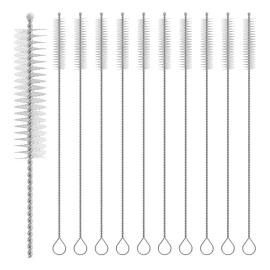 Mercader Digital Paquete De 10 Mini Cepillo Metálico Limpia Popote / Mayoreo