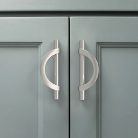 Amerdeco 10 Pack Brushed Satin Nickel Cabinet Pulls 3.75 Inch(96MM) Hole Centers Kitchen Cabinet Handles Hardware Kitchen Handles for Cabinets Cupboard Handles Drawer Pulls