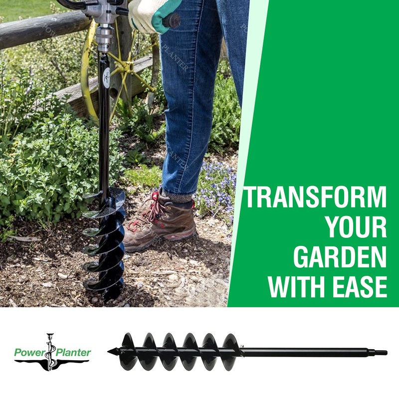 Power Planter Large Bulb Auger- 4"x28" Drill Bit Hole Digger