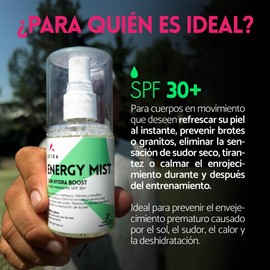 Atika ENERGY MIST Tonico Facial para Deportistas y Atletas | Hidratación Instantánea con Ácido Hialurónico y Niacinamida | Rehidrata tu Piel y Calma la Irritación Post-Ejercicio | Skin Care.