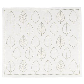 Hara Wool Sashiko Dish Towel, Sashiko Kit, Leaves