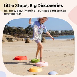 Tiny Land Stepping Stones for Kids, 5pcs Non-Slip Toddler, Sensory for Promoting Toddler's Balance & Coordination Skills, Stepping Stones for Toddlers 3-5
