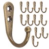 Alele 12Pcs Brass Wall Hooks,Single Prong Hook Hanger,Robe Towel Hooks,Zinc