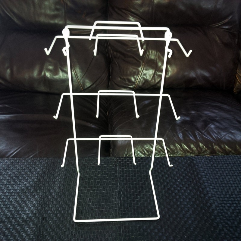 Countertop Peg Hook Display Rack in White 17.75 H x