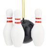 Tree Buddees Bowling Ball and Pins Christmas Ornaments