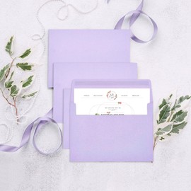 METRONIC Metronic 50PACK A7 Self-Seal Envelopes, 5" x 7" Invitations Envelopes for Greeting Cards, Invite Envelope, Wedding, Party, Photos, Standard Letter Size Envelopes 5.25X7.25Inch, Light Purple