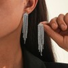 Silver Rhinestone Earring for Women Long Cubic Zirconia Chandelier Earrings