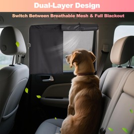 KOCZIL Magnetic Car Window Shades - Dual-Layer Sun Protection Car Curtains for Rear Side Windows, Enhanced UV Block, Strong Magnets, Easy Installation Side Window Sun Shade Fits Most Cars (2 PCS)