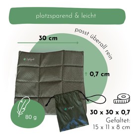 Gipfelgaudi Outdoor Foldable Seat Cushion (Black) Including Bag I Ultralight & Foldable Seat Cushion for On the Go I Weatherproof Seat Pad Outdoor I Stadium Seat Cushion (Beige/Khaki)