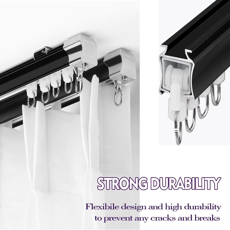 EULAPGOE 100pcs Plastic Sliding Curtain Track Gliders, White Curtain Track