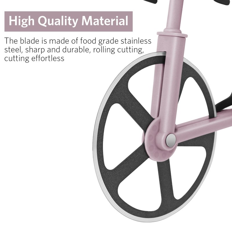 KUONIIY Pizza Cutters, Bicycle Pizza Cutter Dual Stainless Steel Super