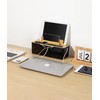 BUYSK Cable Management Box with Wooden Lid, Multi-Device Organizer for