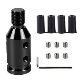 ongfuwu M12x1.25 Shift Knob Adapter, Aluminum Gear Shift Adapter Kit with 4-Sizes Hoses, Universal Gear Shift Knob Cover for Non-Threaded Manual Shifters, Car Stick Shift Knob Adapter(Black)