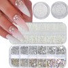 4 Boxes Flatback Rhinestones and Pearls Nail Charms for Acrylics